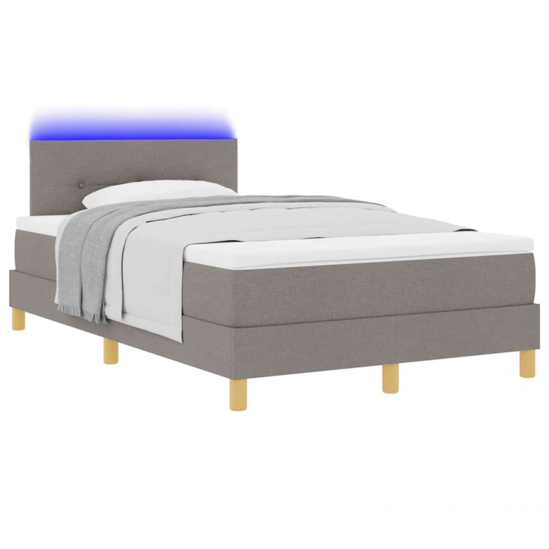 Łóżko z sprężyną LED z LED Ciemnoszary 120 x 200 cm tkanina