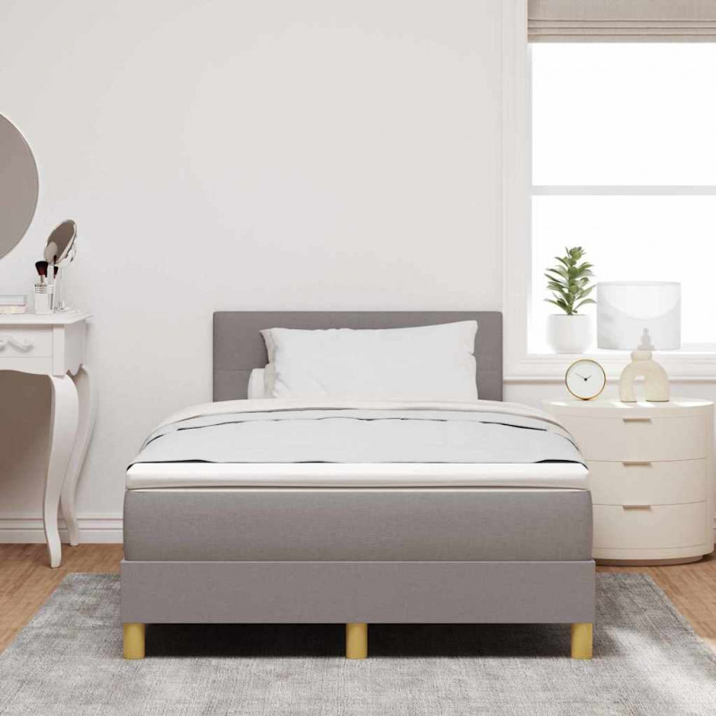 Łóżko z sprężyną LED z LED Ciemnoszary 120 x 200 cm tkanina