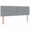Łóżko z sprężyną LED z LED Jasnoszary 140 x 190 cm tkanina