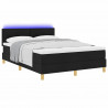 Łóżko z sprężyną LED z materacem Czarny 140 x 190 cm tkanina