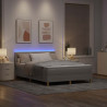 Łóżko z sprężyną LED z LED Ciemnoszary 140 x 190 cm tkanina