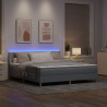 Łóżko z sprężyną LED z LED Jasnoszary 180 x 200 cm tkanina