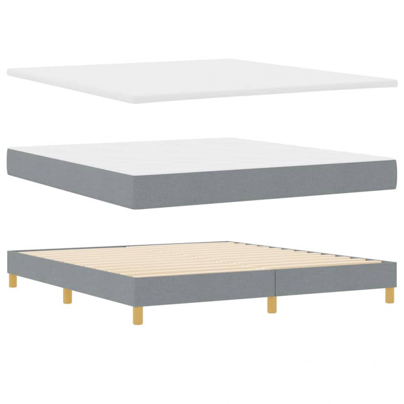 Łóżko z sprężyną LED z LED Jasnoszary 180 x 200 cm tkanina