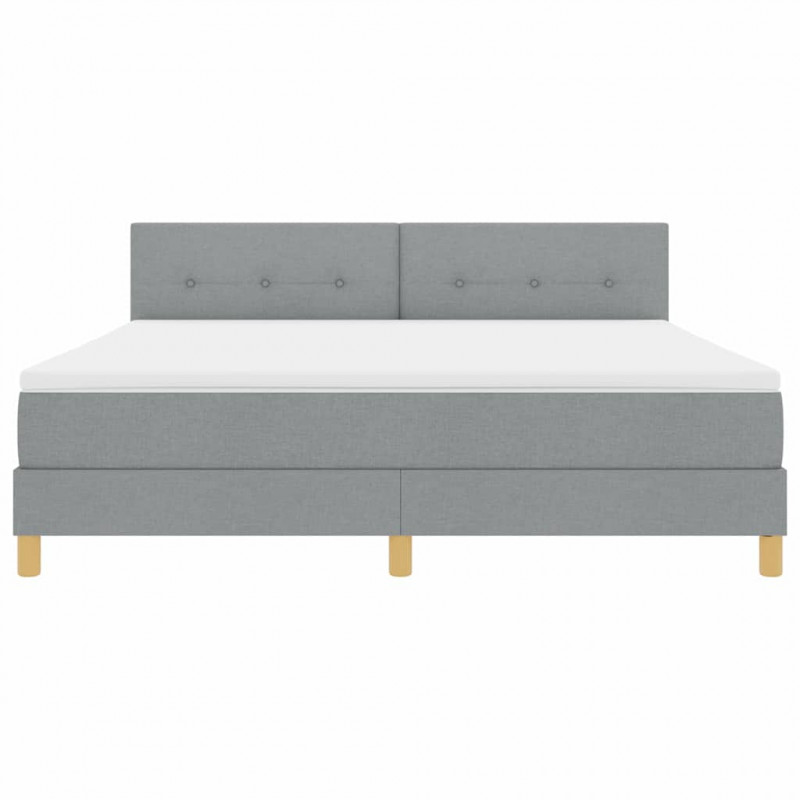 Łóżko z sprężyną LED z LED Jasnoszary 180 x 200 cm tkanina