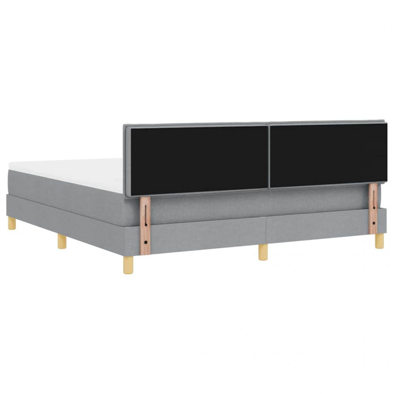 Łóżko z sprężyną LED z LED Jasnoszary 180 x 200 cm tkanina