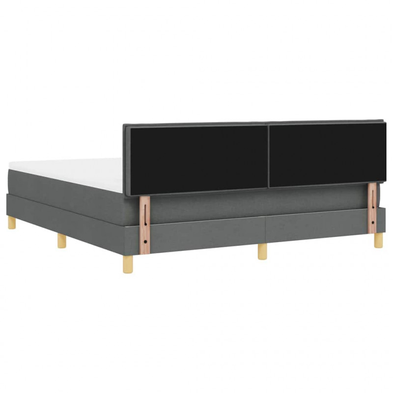 Łóżko z sprężyną LED z LED Ciemnoszary 180 x 200 cm tkanina