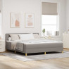 Łóżko z sprężyną LED z LED Ciemnoszary 180 x 200 cm tkanina