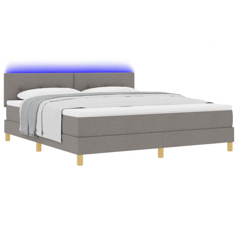 Łóżko z sprężyną LED z LED Ciemnoszary 180 x 200 cm tkanina