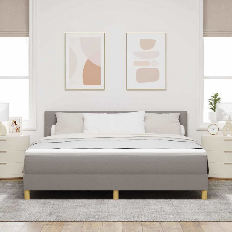 Łóżko z sprężyną LED z LED Ciemnoszary 180 x 200 cm tkanina