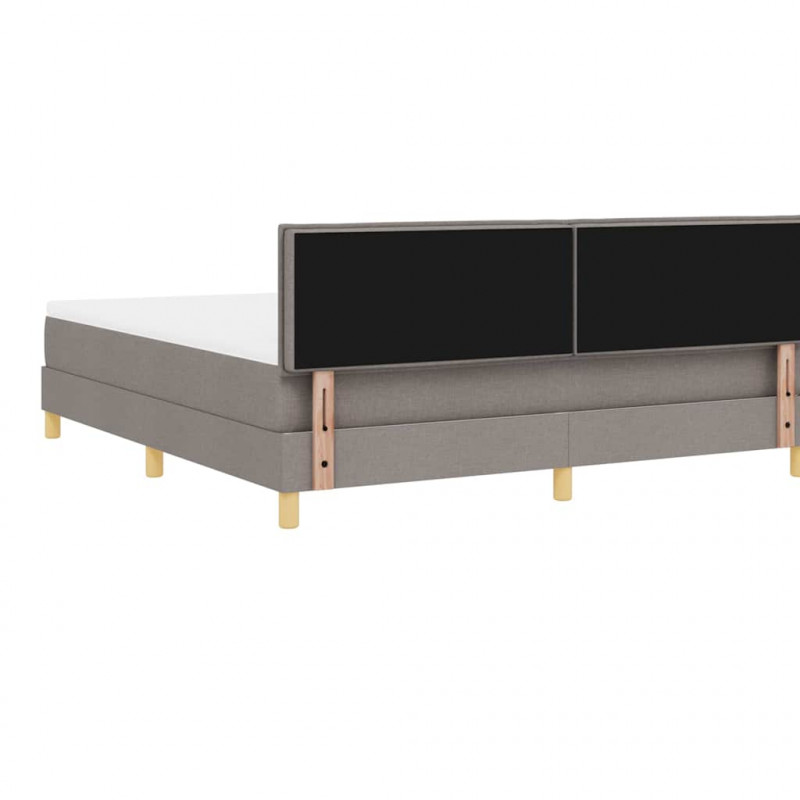 Łóżko z sprężyną LED z LED Ciemnoszary 180 x 200 cm tkanina