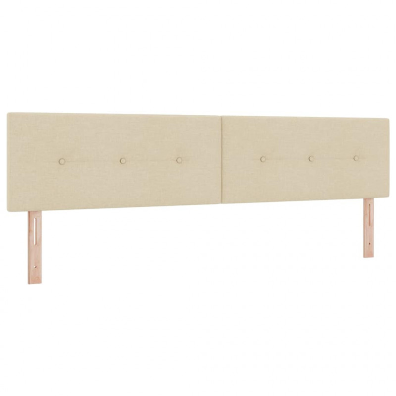 Łóżko z sprężyną LED z materacem Kremowy 200 x 200 cm tkanina