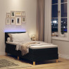 Łóżko z sprężyną LED z materacem Czarny 80 x 200 cm tkanina