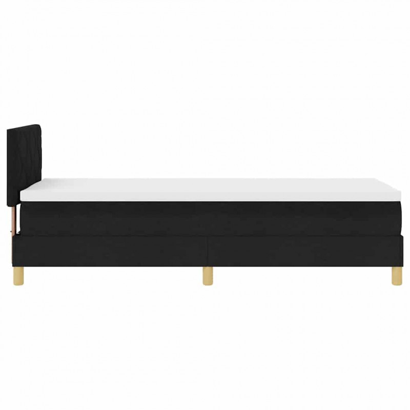 Łóżko z sprężyną LED z materacem Czarny 80 x 200 cm tkanina