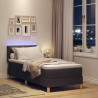 Łóżko z sprężyną LED z LED Ciemny brąz 80 x 200 cm tkanina