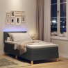 Łóżko z sprężyną LED z LED Ciemnoszary 100 x 200 cm tkanina
