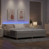 Łóżko z sprężyną LED z LED Ciemnoszary 200 x 200 cm tkanina