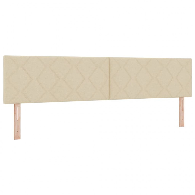 Łóżko z sprężyną LED z materacem Kremowy 200 x 200 cm tkanina
