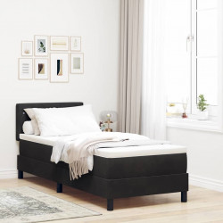 Łóżko z sprężyną LED z materacem Czarny 80 x 200 cm Aksamit
