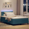Łóżko z sprężyną LED z LED Ciemnoniebieski 120 x 200 cm Aksamit