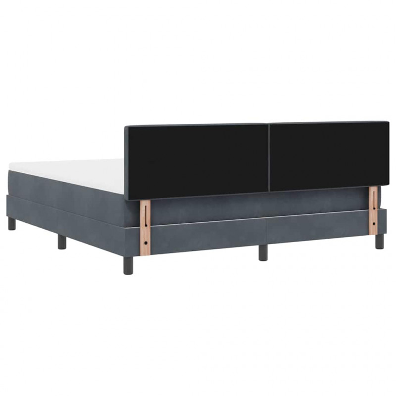 Łóżko z sprężyną LED z LED Ciemnoszary 180 x 200 cm Aksamit