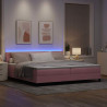 Łóżko z sprężyną LED z materacem Różowy 200 x 200 cm Aksamit