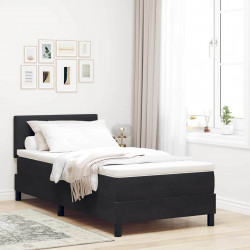 Łóżko z sprężyną LED z materacem Czarny 80 x 200 cm Aksamit