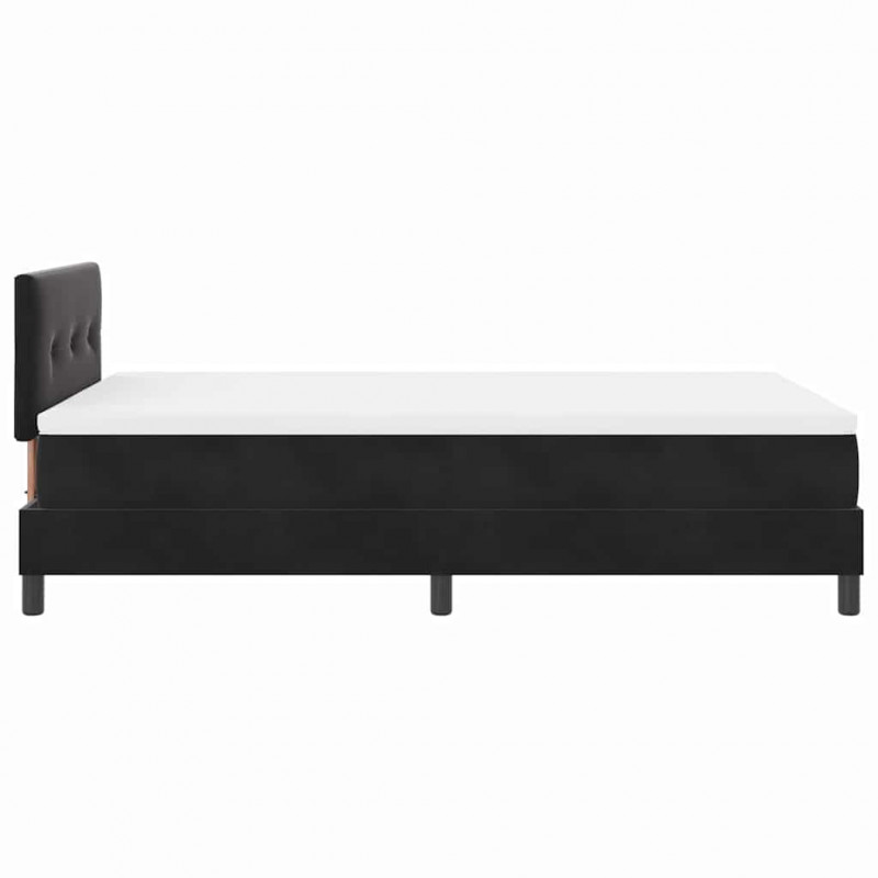 Łóżko z sprężyną LED z materacem Czarny 120 x 190 cm Aksamit