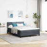 Łóżko z sprężyną LED z LED Ciemnoszary 140 x 200 cm Aksamit