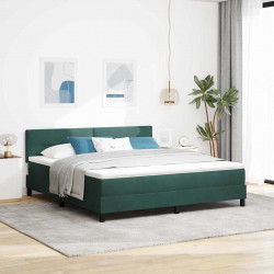 Łóżko z sprężyną LED z LED Ciemna zieleń 180 x 200 cm Aksamit