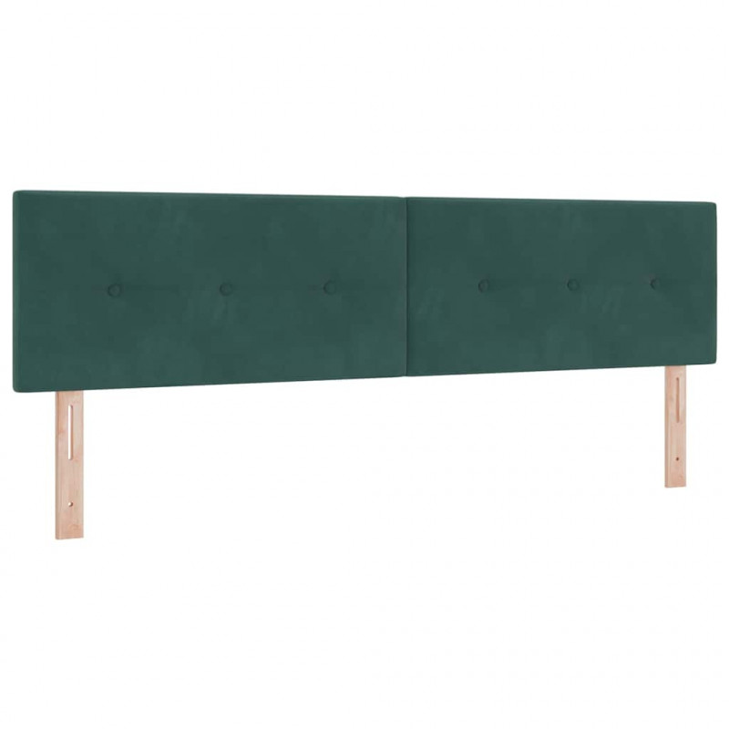 Łóżko z sprężyną LED z LED Ciemna zieleń 180 x 200 cm Aksamit