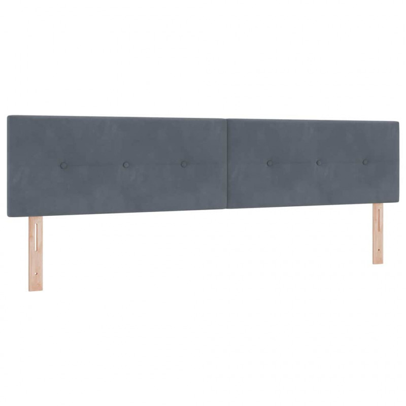 Łóżko z sprężyną LED z LED Ciemnoszary 200 x 200 cm Aksamit