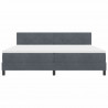 Łóżko z sprężyną LED z LED Ciemnoszary 200 x 200 cm Aksamit