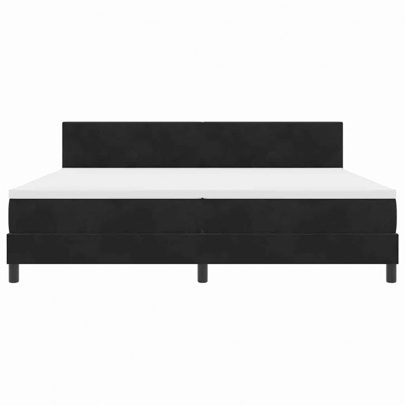 Łóżko z sprężyną LED z materacem Czarny 200 x 200 cm Aksamit