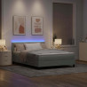 Łóżko z sprężyną LED z LED Jasnoszary 140 x 200 cm Aksamit
