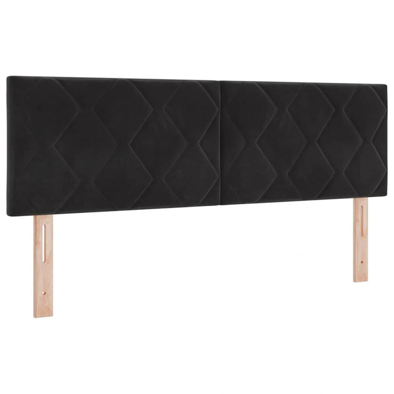 Łóżko z sprężyną LED z materacem Czarny 140 x 200 cm Aksamit