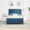 Łóżko sprężynowe z materacem Niebieski 160 x 200 cm tkanina