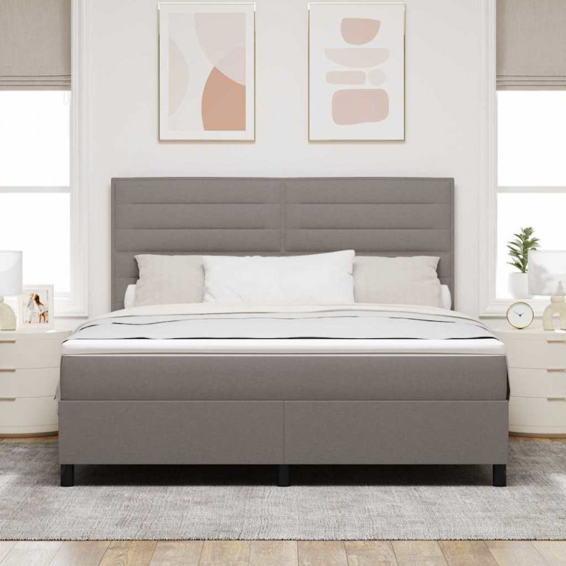 Łóżko sprężynowe z materacem Ciemnoszary 180 x 200 cm tkanina