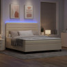 Łóżko sprężynowe z materacem z LED Kremowy 180 x 200 cm tkanina
