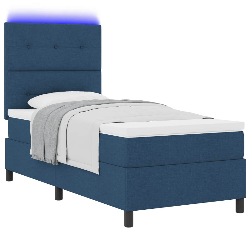 Łóżko sprężynowe z materacem Niebieski 90 x 190 cm tkanina
