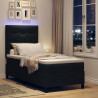 Łóżko sprężynowe z materacem z LED Czarny 90 x 200 cm tkanina