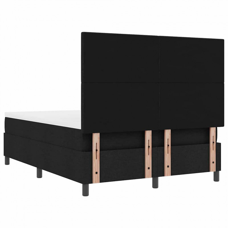 Łóżko sprężynowe z materacem z LED Czarny 140 x 200 cm tkanina