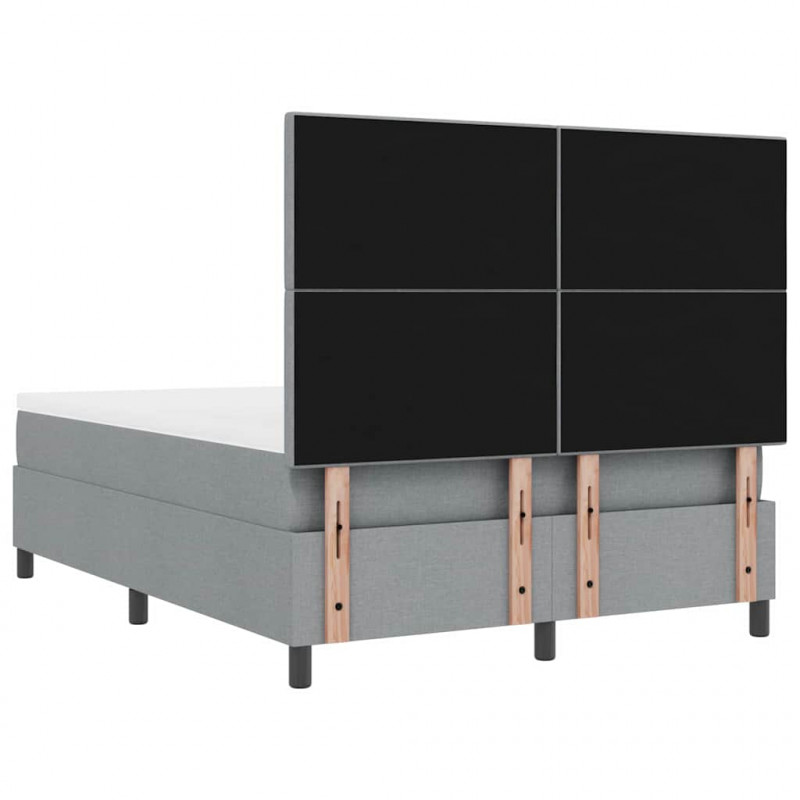 Łóżko sprężynowe z materacem Jasnoszary 160 x 200 cm tkanina