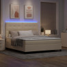 Łóżko sprężynowe z materacem z LED Kremowy 180 x 200 cm tkanina