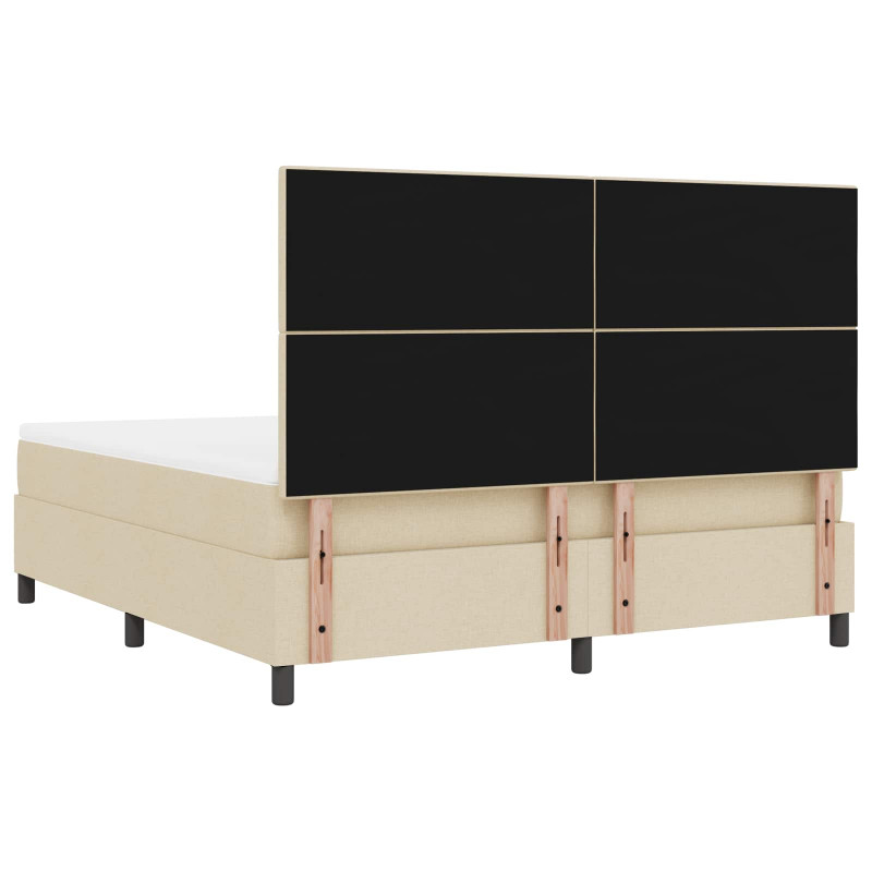 Łóżko sprężynowe z materacem z LED Kremowy 180 x 200 cm tkanina