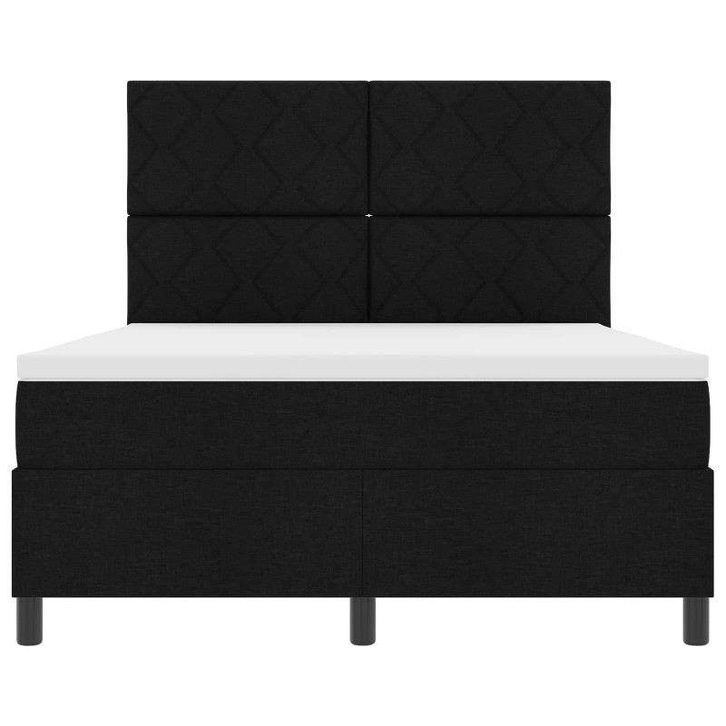 Łóżko sprężynowe z materacem z LED Czarny 160 x 200 cm tkanina