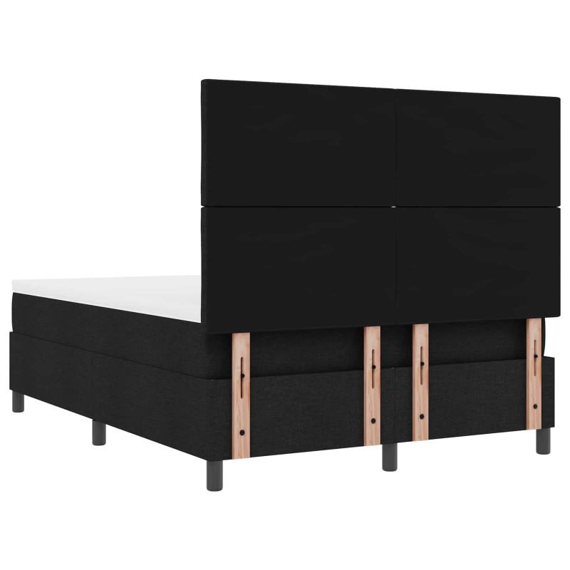Łóżko sprężynowe z materacem z LED Czarny 160 x 200 cm tkanina