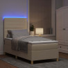 Łóżko z sprężyną LED z materacem Kremowy 80 x 200 cm tkanina