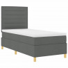 Łóżko z sprężyną LED Ciemnoszary 90 x 190 cm tkanina
