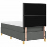 Łóżko z sprężyną LED Ciemnoszary 90 x 190 cm tkanina