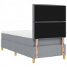 Łóżko z sprężyną LED z materacem Jasnoszary 90 x 200 cm tkanina